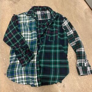 GAP flannel cotton mixed media Multicolor Plaid Button Down Shirt‎